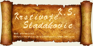 Krstivoje Sladaković vizit kartica
